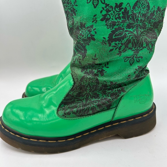 RARE Dr Martens green floral Rain Nellie  Wellies Welly Wellington boot vintage - Picture 11 of 16